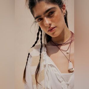 NWT Free people Carolina Shell Layered Necklace Elegant Necklace for Women